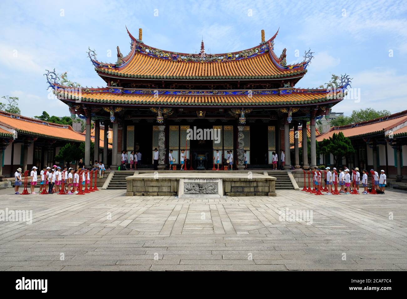 Taipei Taiwan - Zeremonie im Taipei Konfuzius Tempel Stockfoto