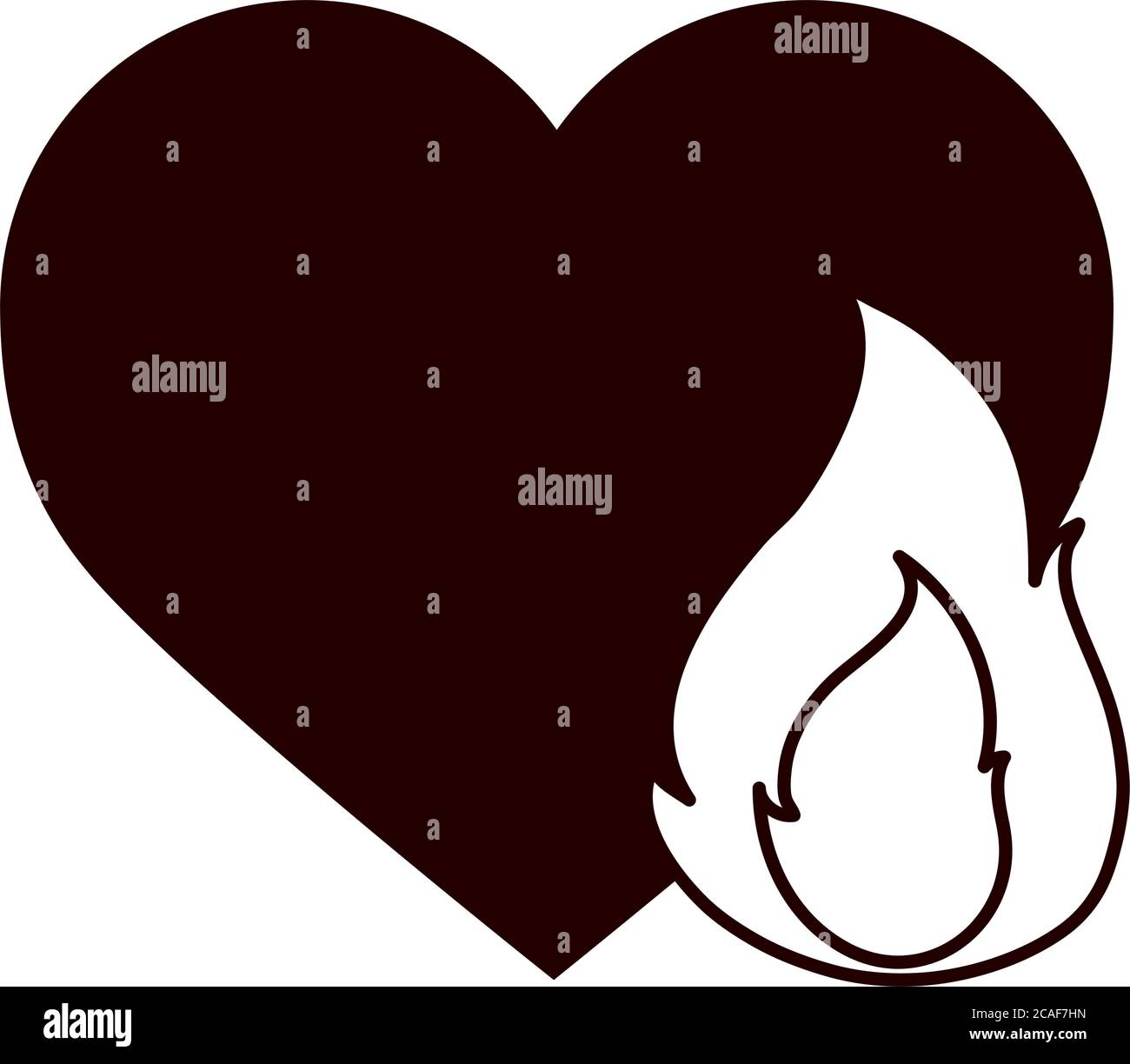 Liebe Herz Flamme Feuer heiß romantische Leidenschaft linearen Stil