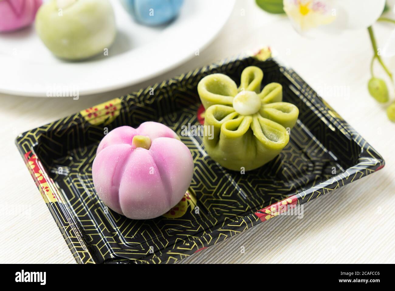 Traditionelle japanische Süßigkeiten Kuchen wagashi Stockfoto