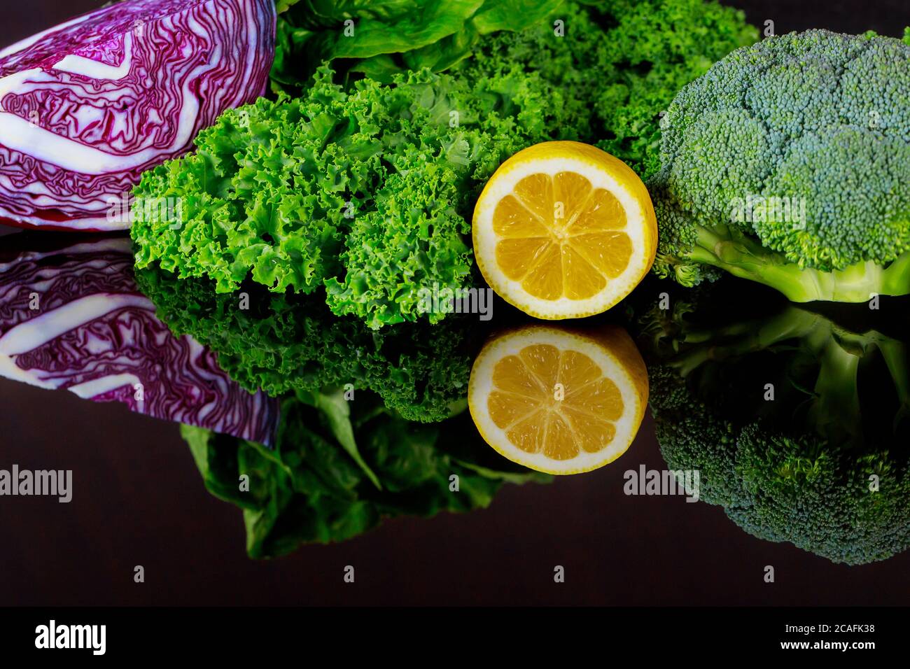 Frische Detox-Zutaten für gesunden Smoothie oder Salat. Stockfoto