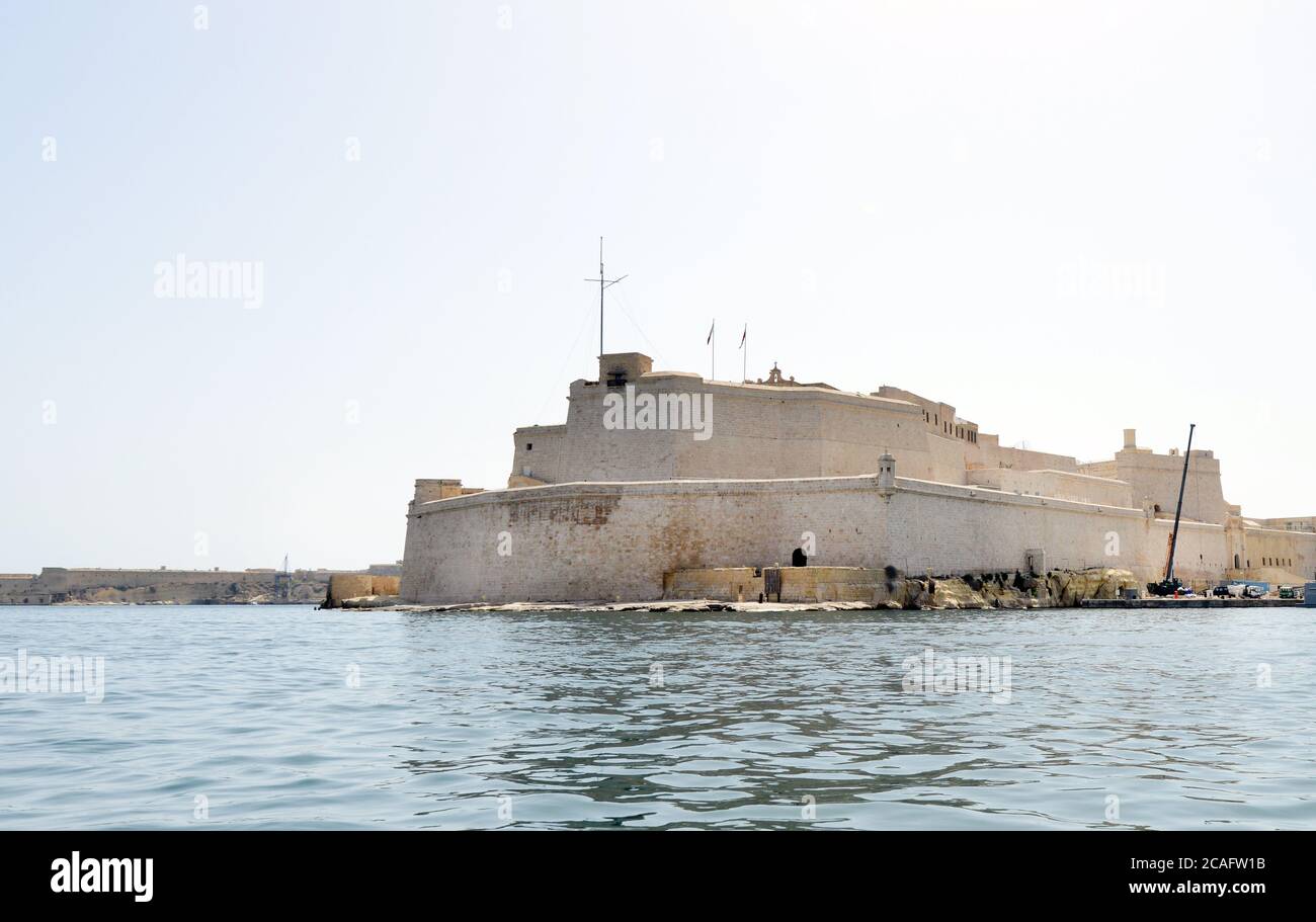Fort St. Angelo in Birgu, Malta. Stockfoto