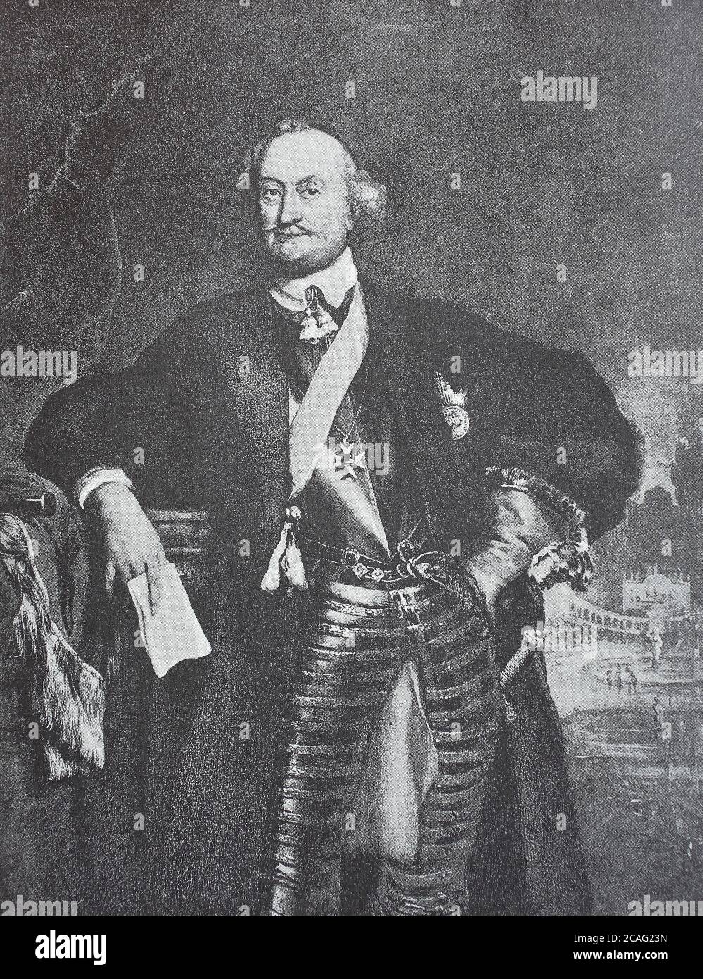 Johann Moritz Fürst von Nassau-Siegen, genannt der Brasilianer, 17. Juni bis 20. Dezember 1679, der niederländische Feldmarschall / Johann Moritz Fürst von Nassau-Siegen, genannt der Brasilianer, 17. Juni – 20. Dezember 1679, niederlaendischer Feldmarschall, Historisch, historisch, digital verbesserte Reproduktion eines Originals aus dem 19. Jahrhundert / digitale Reproduktion einer Originalvorlage aus dem 19. Jahrhundert, Stockfoto