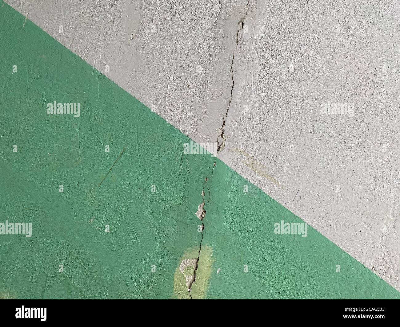 Nahtlose Wandstruktur, weiße und grüne Farbe Stockfoto