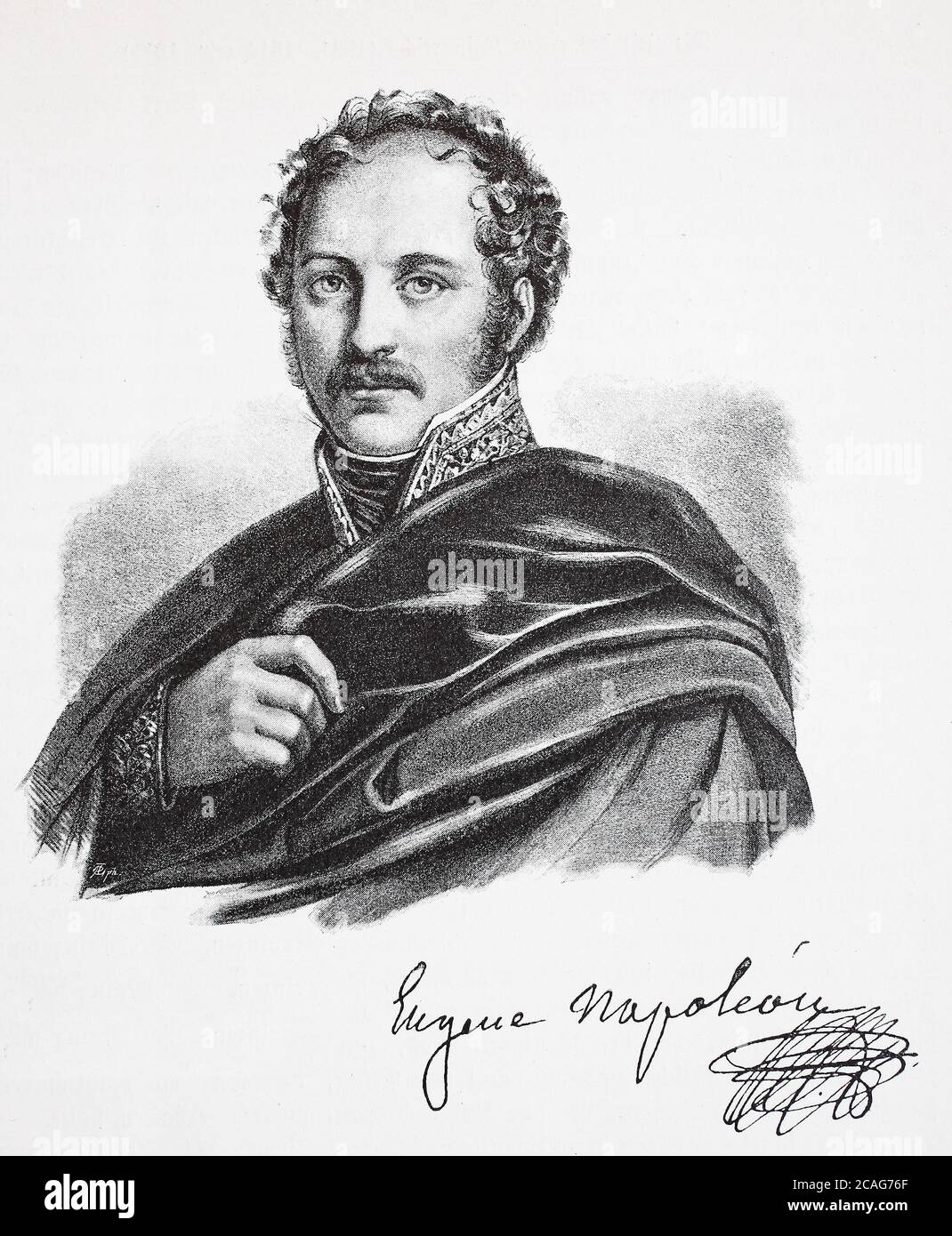 Eugène Rose de Beauharnais, deutscher Eugen Herzog von Leuchtenberg und Prinz vom 3. September, Eichstaett 1781 - 21. Februar 1824 war Stiefsohn Napoleons I. und wurde später von diesem adoptiert. Er war 1805 Vizekönig von Italien und heiratete Augusta von Bayern. Er arbeitete 1809 als Commander Out zusammen und war 1,810 Prätender des Großherzogtums Frankfurt / Eugène-Rose de Beauharnais, deutsch Eugen Herzog von Leuchtenberg und Fürst von Eichstätt, 3. 1781. - 21. September. Februar 1824 war Stiefsohn Napoleons I. und wurde von diesem adoptiert. Er war seit 1805 Vizekönig von Italien und heiratete Augus Stockfoto