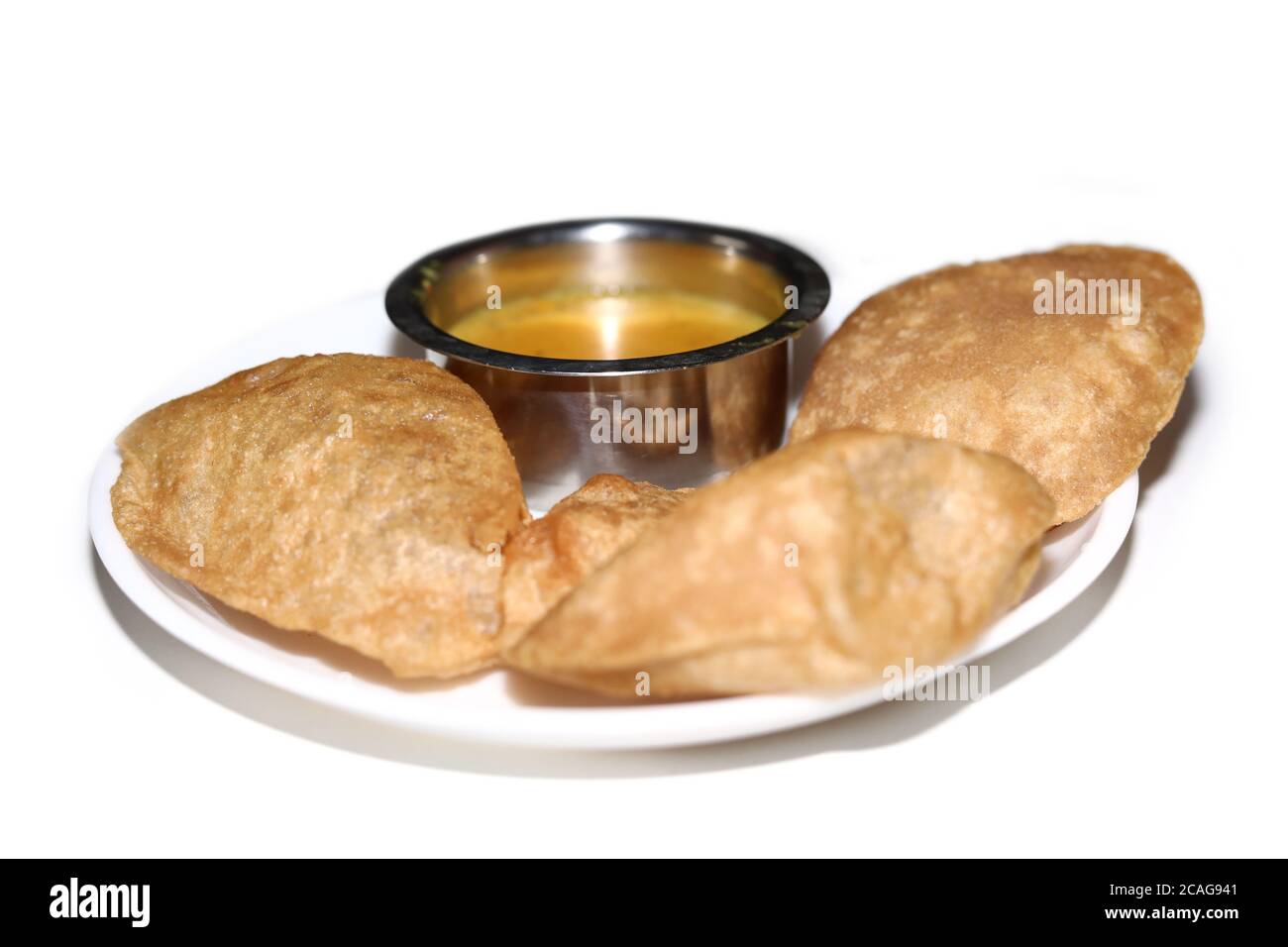 indisches Essen, nur puri/Poori, indisches Brot Stockfoto