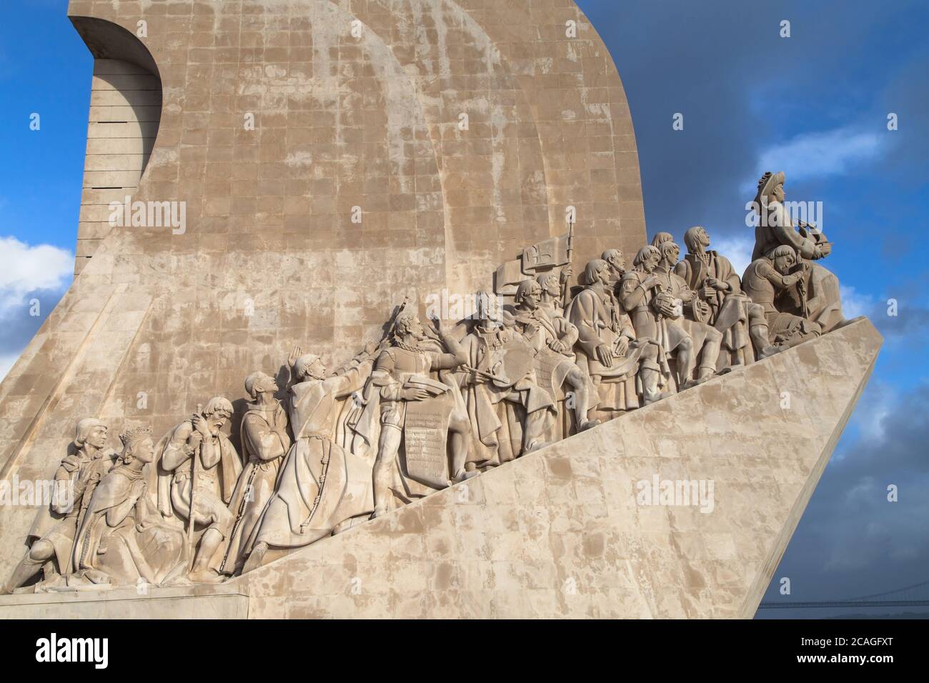 Westprofil des Denkmals für die Entdeckungen in Lissabon, Portugal. Stockfoto