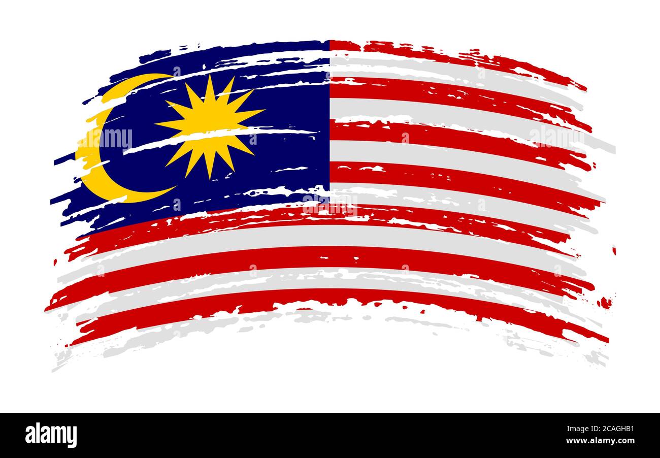 Malaysia Flagge in Grunge Pinselstrich, Vektor Stock Vektor