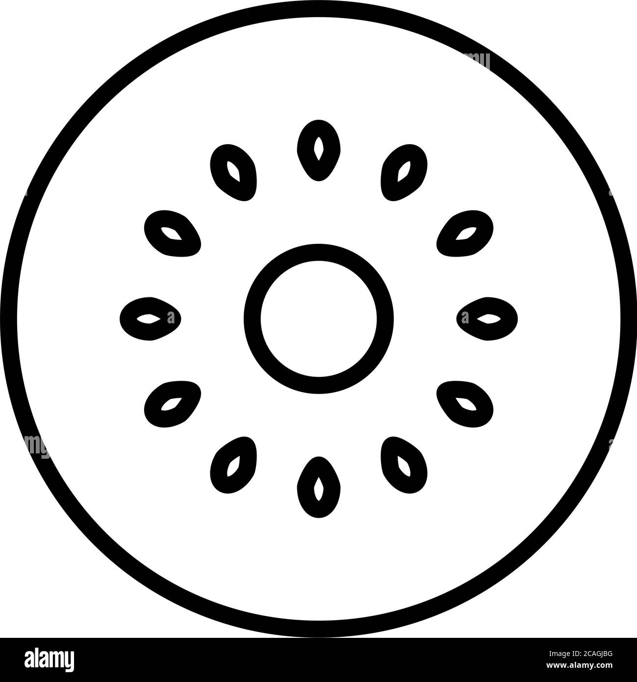 Abbildung eines Kiwis auf weißem Hintergrund Stockfoto