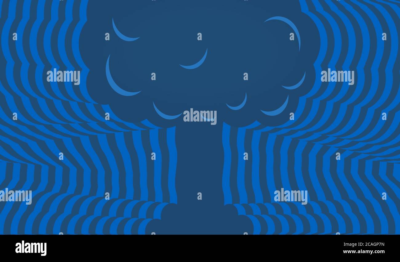 Vector Illustration. Atombombe explossion Hintergrund mit Kopie Raum und geometrischen Stil. Stock Vektor