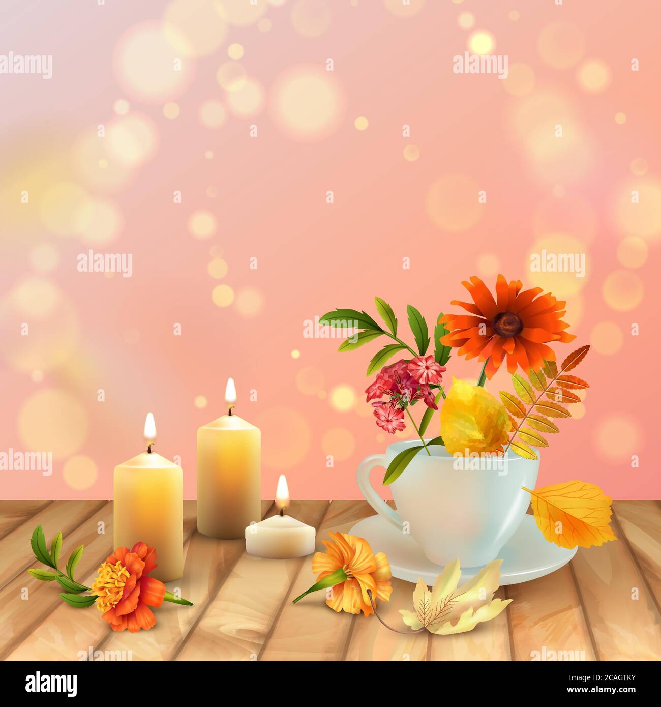 Hintergrund Mit Herbstblumen Stock Vektor