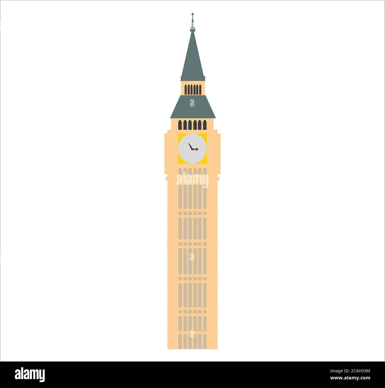 Illustration des Big Ben Tower in London isoliert auf Ein weißer Hintergrund Stockfoto
