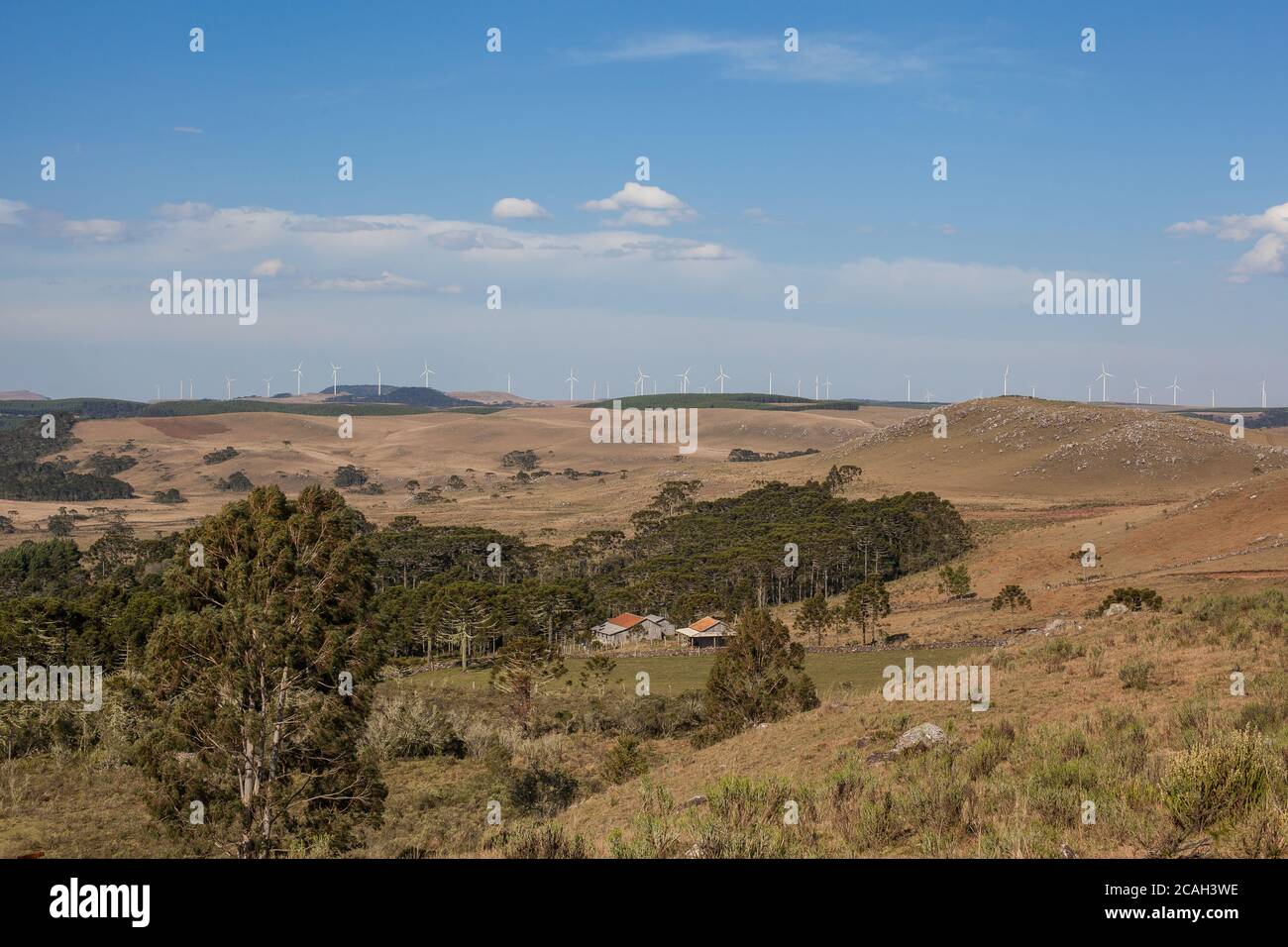 Windpark in Bom Jardim da Serra - Santa Catarina - Brasilien Stockfoto