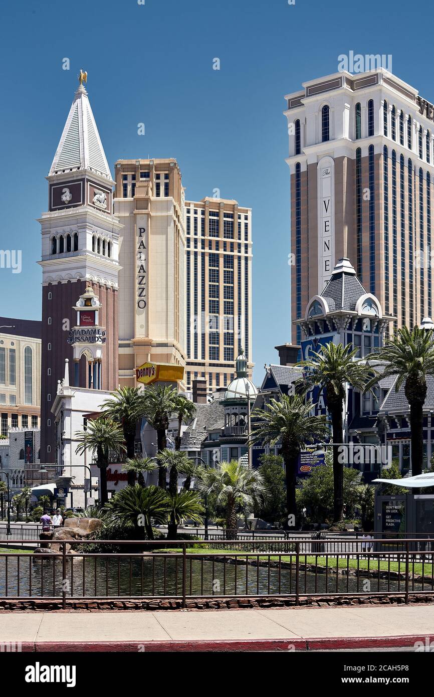 Sonnige Landschaft des Stadtbildes von Las Vegas in Nevada, USA Stockfoto