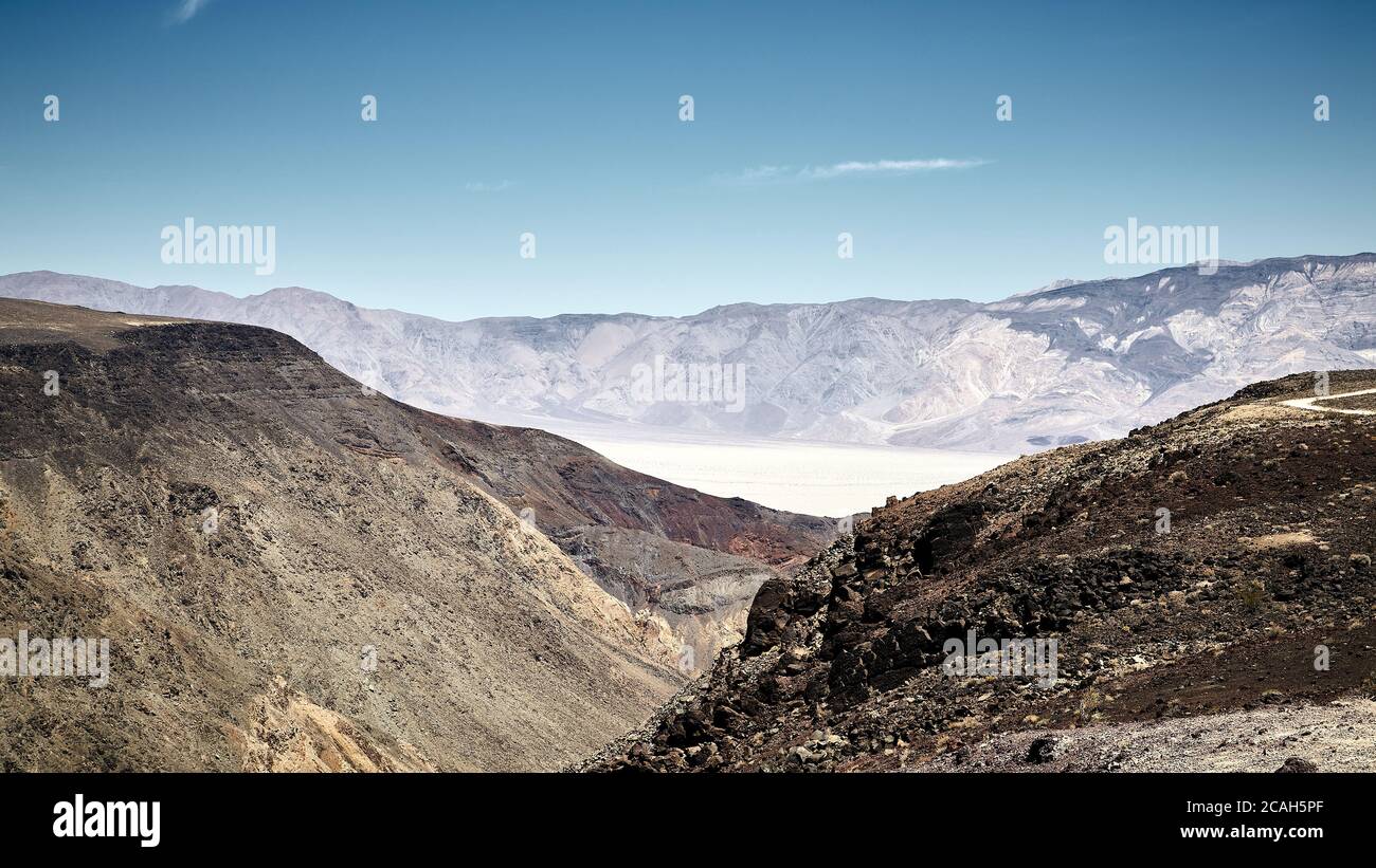 Sonnige Landschaft des Star Wars Canyon im Death Valley National Park, Kalifornien - USA Stockfoto