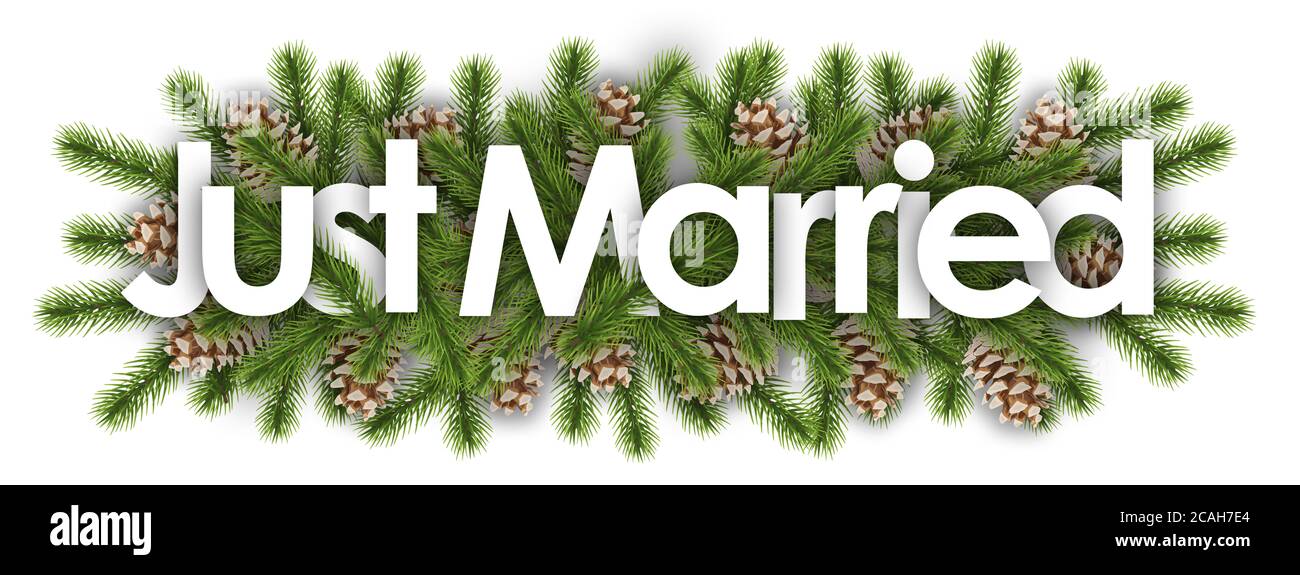Gerade in weihnachten Hintergrund verheiratet - Kiefer Zweigen Stockfoto