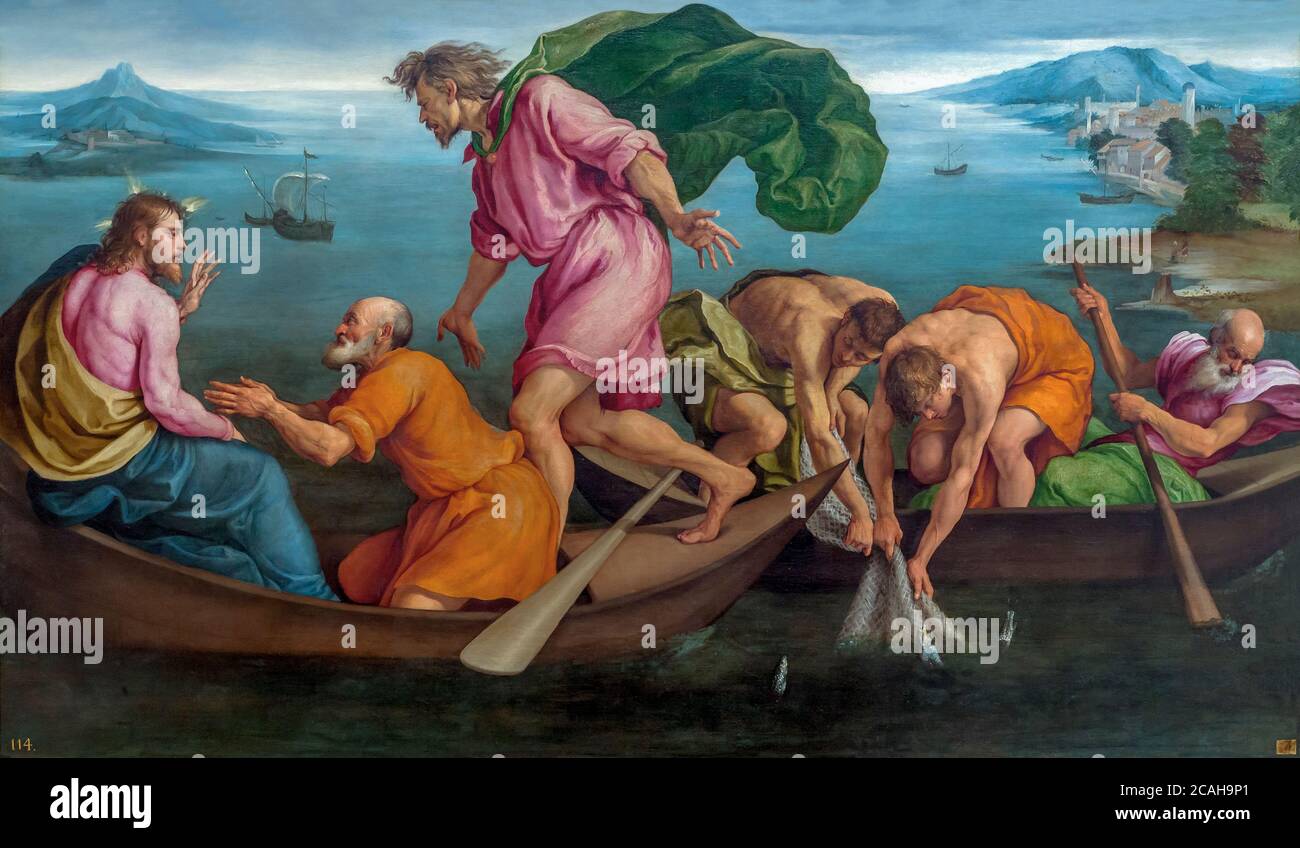 Die wundersame Entwurf der Fische, Jacopo Bassano, 1545, Nationalgalerie, Washington DC, USA, Nordamerika Stockfoto