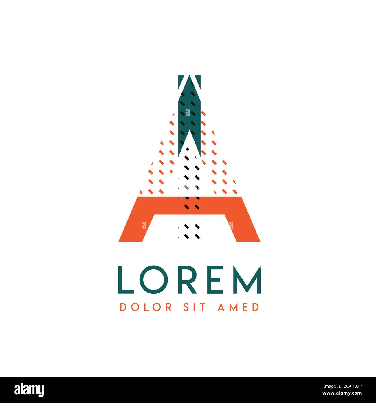 IA modernes Logo-Design mit orange und grün Farbe, die für kreative Unternehmen und Werbung verwendet werden kann. AI-Logo ist mit Blasen und Punkten gefüllt, kann Stock Vektor