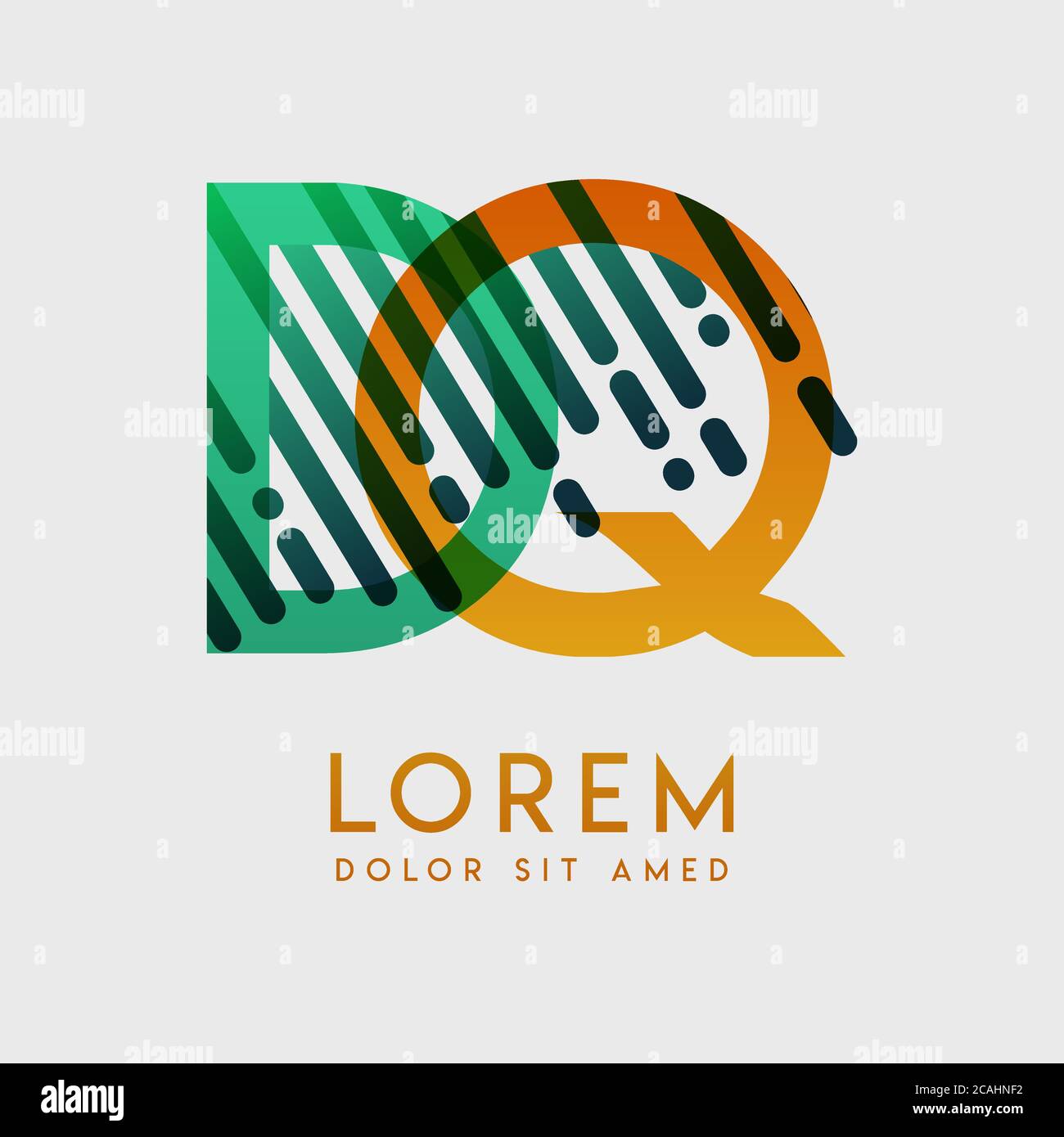 DQ-Logo mit dem Thema Galaxie Geschwindigkeit und Stil, die für kreative und Business-Branchen geeignet ist. QD Letter Logo Design für alle Webseiten Medien und Stock Vektor