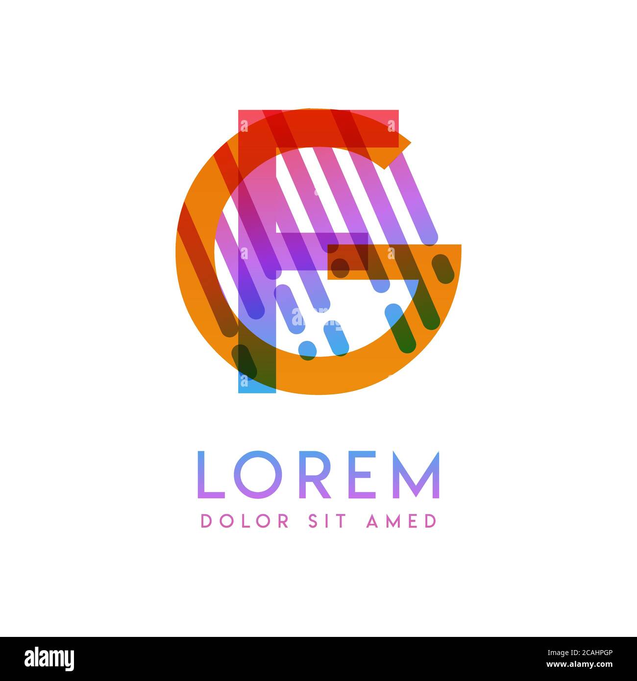 FG-Logo mit dem Thema Galaxie Geschwindigkeit und Stil, die für kreative und Business-Branchen geeignet ist. GF Letter Logo Design für alle Webseitenmedien und Stock Vektor