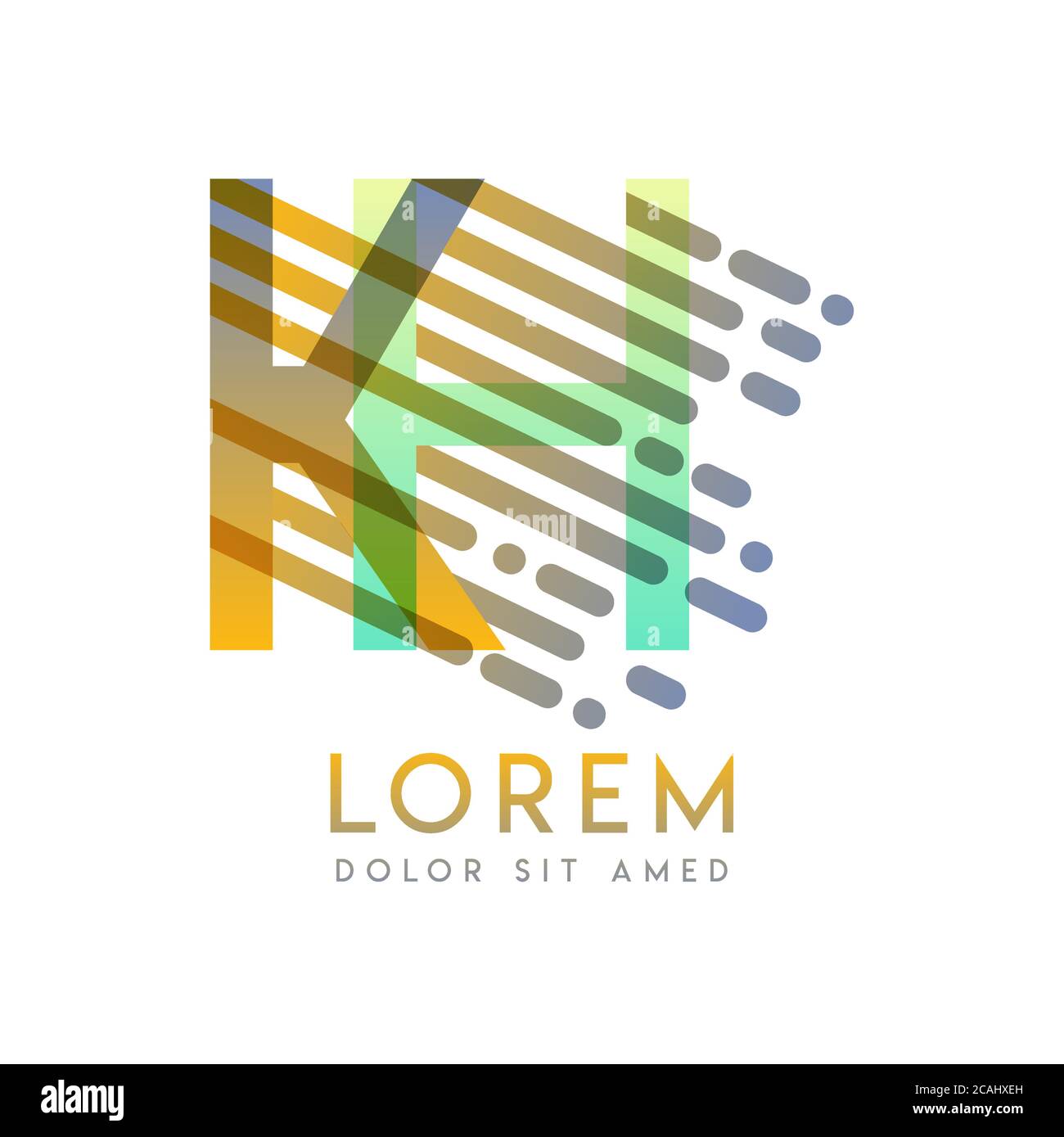 KH-Logo mit dem Thema Galaxie Geschwindigkeit und Stil, die für kreative und Business-Branchen geeignet ist. HK Letter Logo Design für alle Webseitenmedien und Stock Vektor
