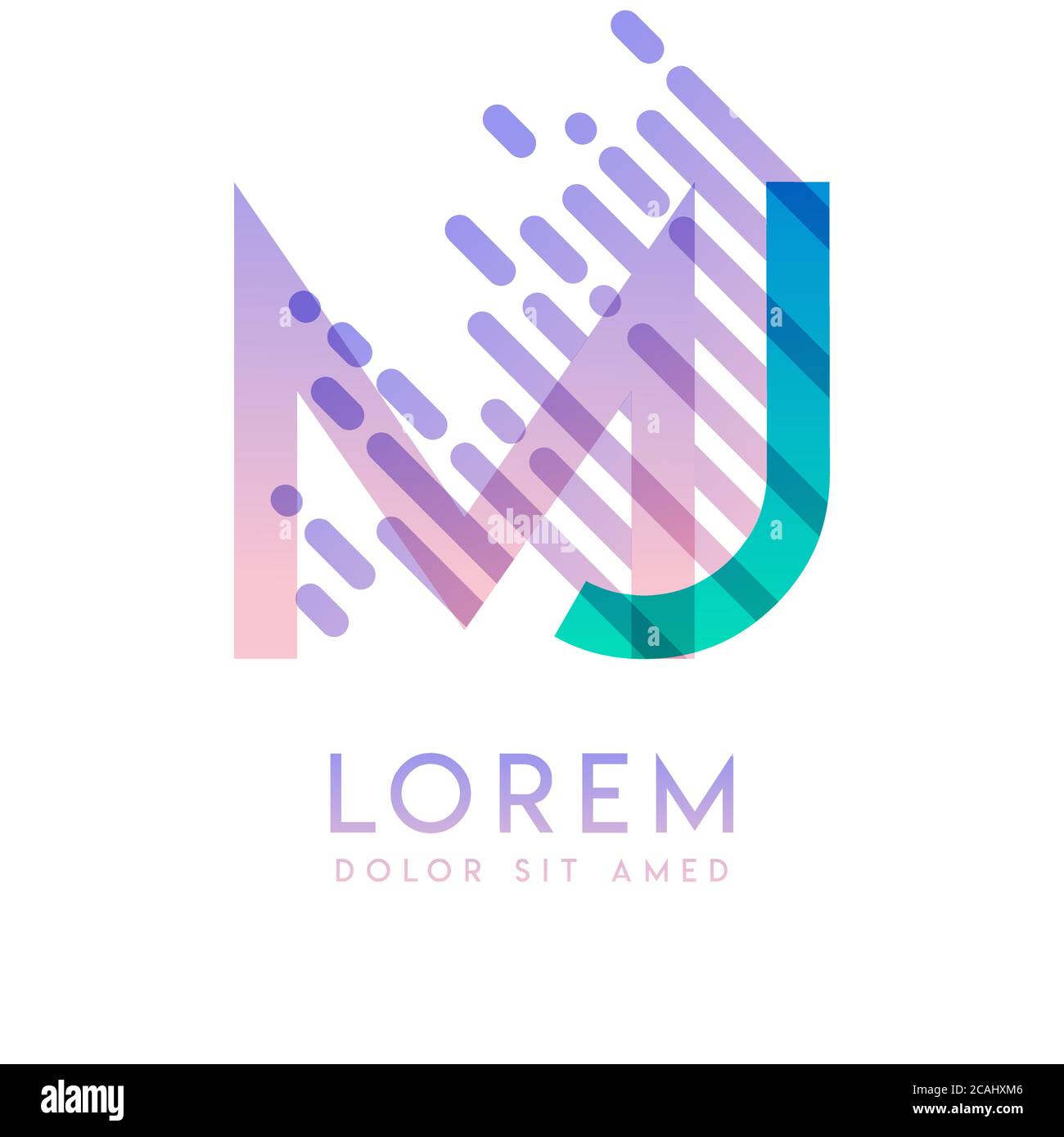 MJ-Logo mit dem Thema Galaxie Geschwindigkeit und Stil, die für kreative und Business-Branchen geeignet ist. JM Letter Logo Design für alle Webseiten Medien und Stock Vektor