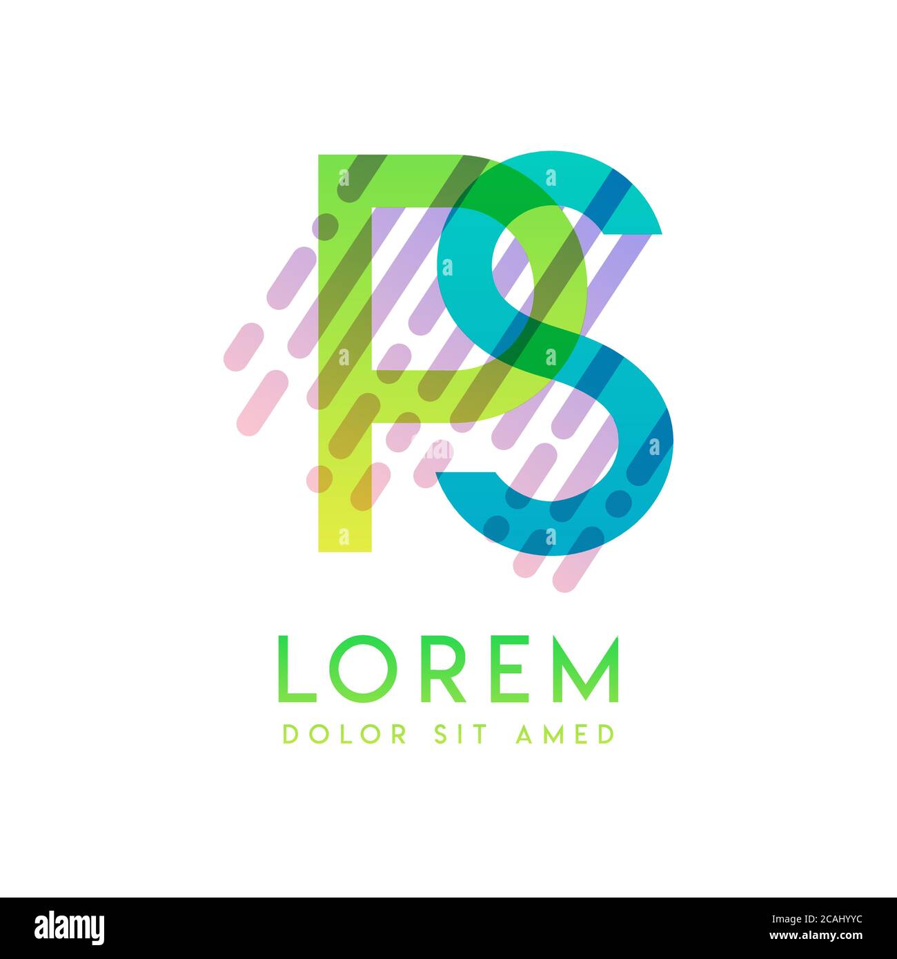 PS-Logo mit dem Thema Galaxie Geschwindigkeit und Stil, die für kreative und Business-Branchen geeignet ist. SP Letter Logo-Design für alle Webseitenmedien und Stock Vektor