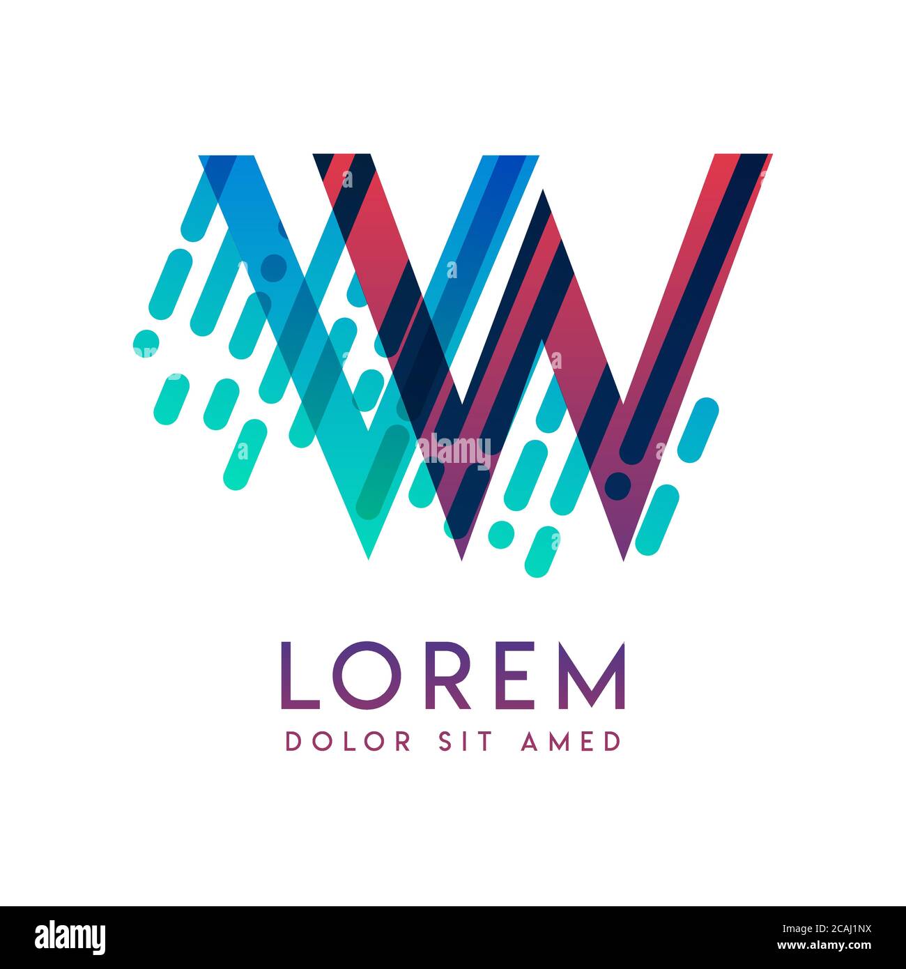 VW-Logo mit dem Thema Galaxie Geschwindigkeit und Stil, die für kreative und Business-Branchen geeignet ist. WV Letter Logo Design für alle Webseitenmedien und Stock Vektor