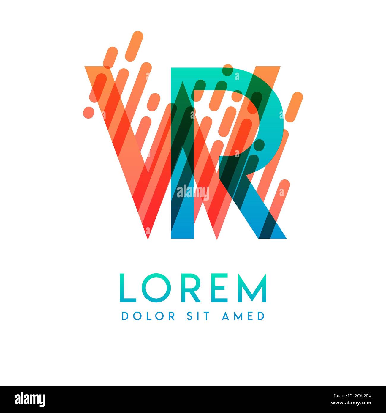 WR-Logo mit dem Thema Galaxie Geschwindigkeit und Stil, die für kreative und Business-Branchen geeignet ist. RW Letter Logo Design für alle Webseiten Medien und Stock Vektor