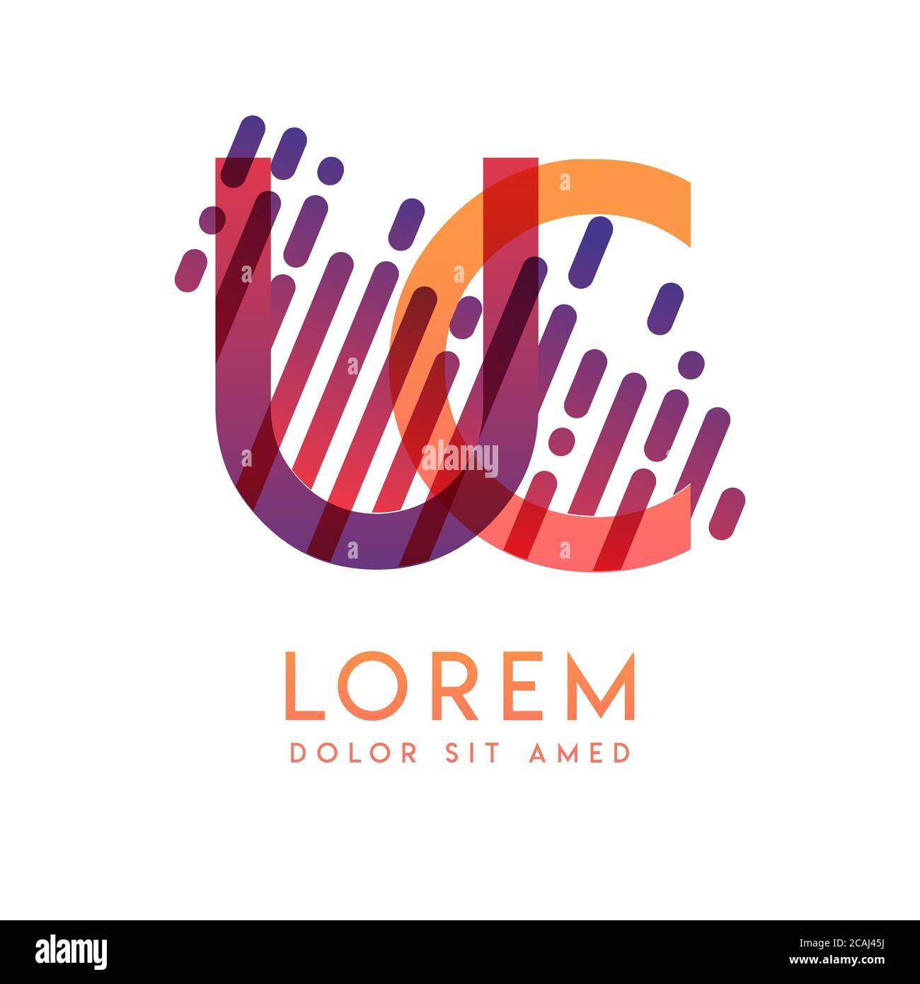 UC-Logo mit dem Thema Galaxie Geschwindigkeit und Stil, die für die kreative und Business-Branchen geeignet ist. CU Letter Logo Design für alle Webseiten Medien und Stock Vektor