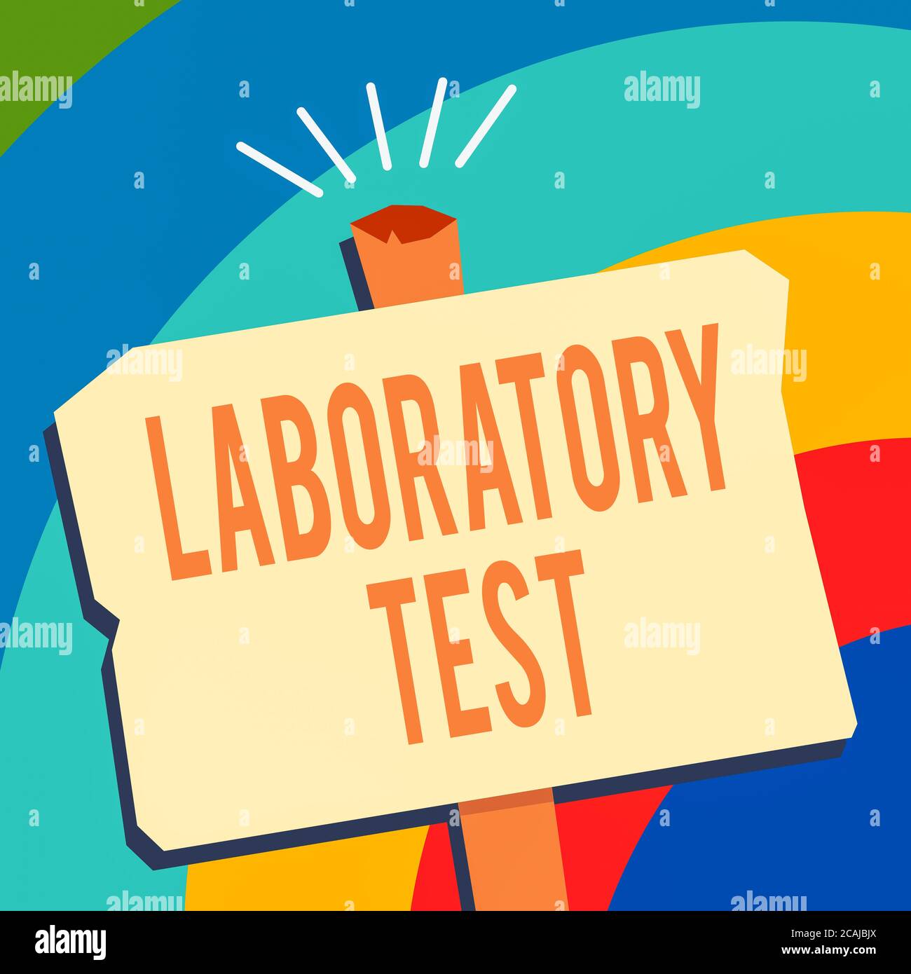 Textschild mit Labortest. Business-Foto zeigt die Bestimmung einer ...
