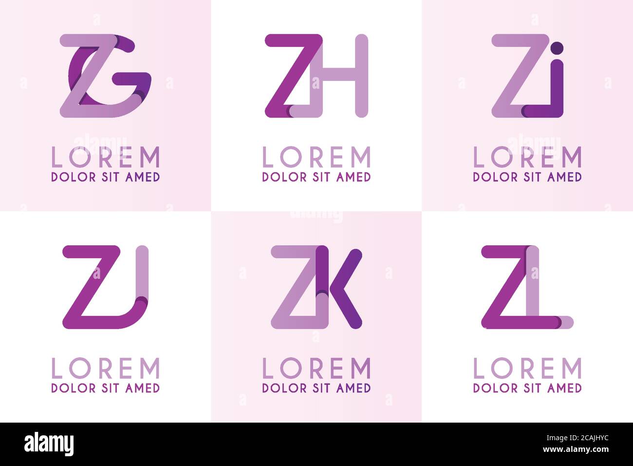 ZG Logo Logo Logo für Unternehmen und Unternehmen.ZH Vorlage Logo für Poster. ZI Logo Illustration kann für Websites sein. ZJ-Logo für soziale Medien. ZK-Logo Stock Vektor