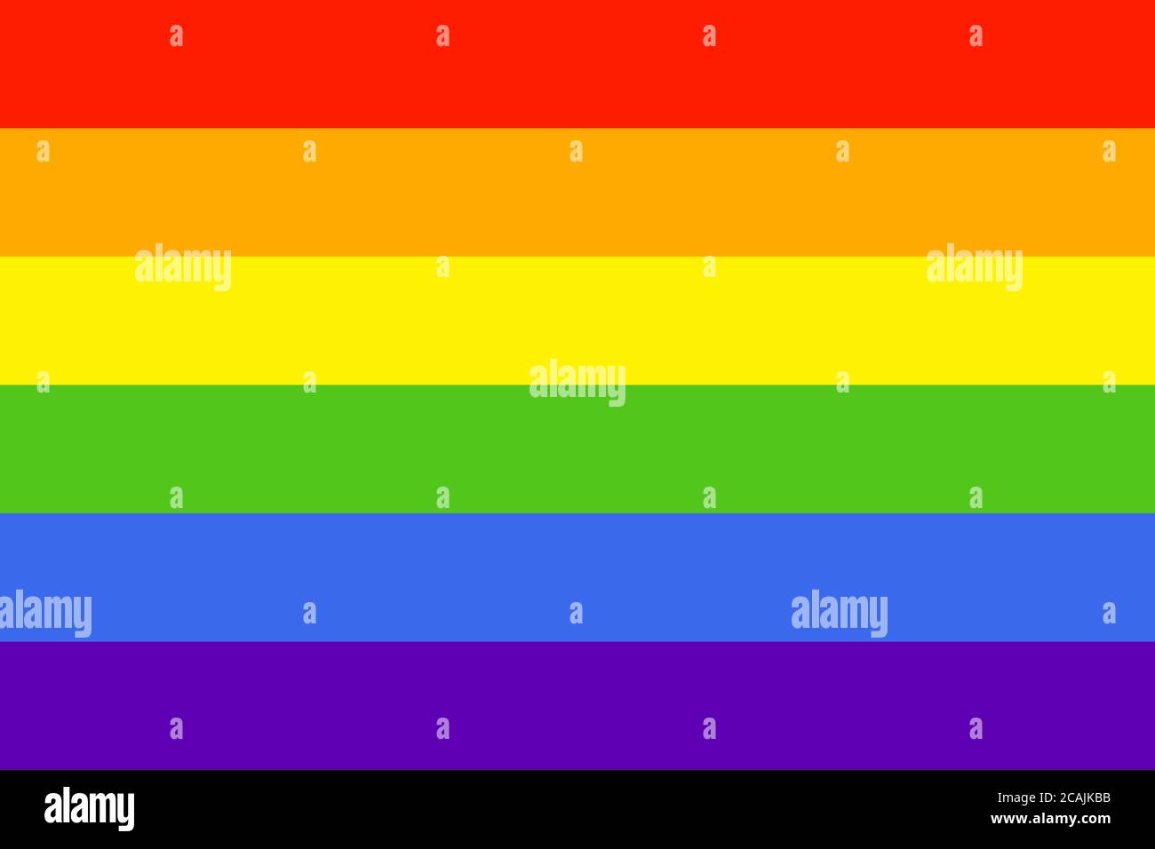 Einfaches Regenbogen-Flag-Symbol auf weißem Hintergrund. LGBT-Merkmalsvektor. LGBTQ-Farben. Vektorgrafik. Flacher Style, keine Effekte. Stock Vektor