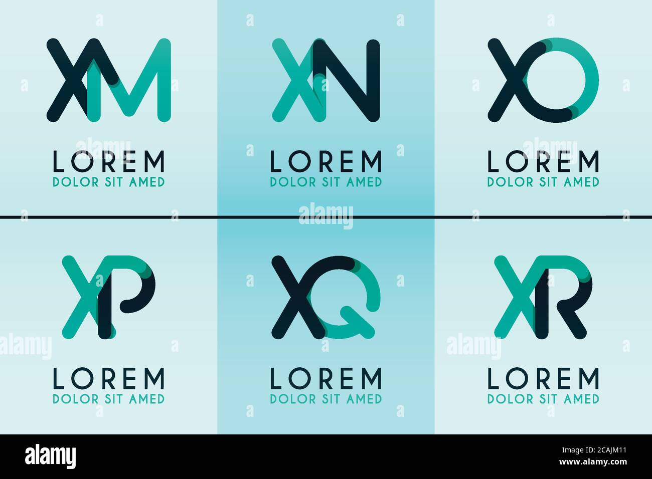 XM Logo Logo Logo für Unternehmen und Unternehmen.XN Template Logo für Poster. XO Logo Illustration kann für Websites sein. XP-Logo für soziale Medien. XQ-Logo Stock Vektor