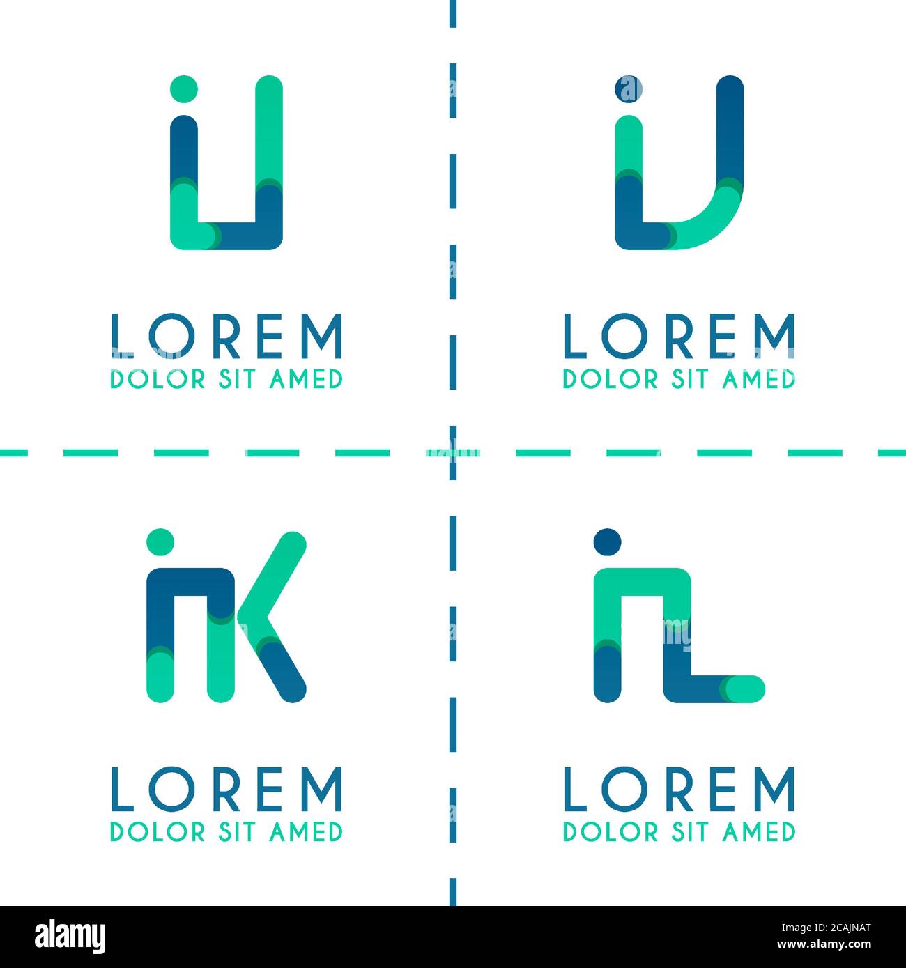 II-Logo für Unternehmen und Unternehmen. IJ-Vorlage Logo für Poster. IK Logo Illustration kann für Websites und Apps sein. Buchstabe IL-Logo für soziale Medien Stock Vektor