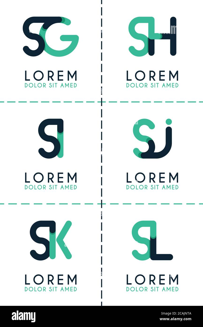 SG Logo Logo für Unternehmen und Unternehmen.SH Template Logo für Poster. SI-Logo-Illustration kann für Websites sein. SJ-Logo für soziale Medien. SK-Logo Stock Vektor