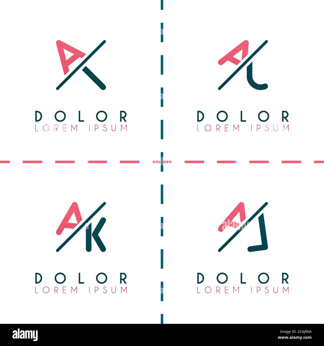 AI-Logo für Unternehmen und Unternehmen.AJ Vorlage Logo für Poster. AK-Logo-Illustration für Druckmedien. Buchstabe AL Logo für soziale Medien. Kann für b verwendet werden Stock Vektor