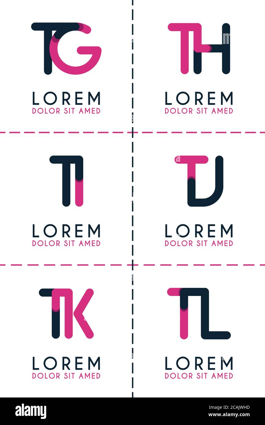 TG Logo Logo für Unternehmen und Unternehmen.TH Vorlage Logo für Poster. TI Logo Illustration kann für Websites sein. TJ-Logo für soziale Medien. TK-Logo Stock Vektor