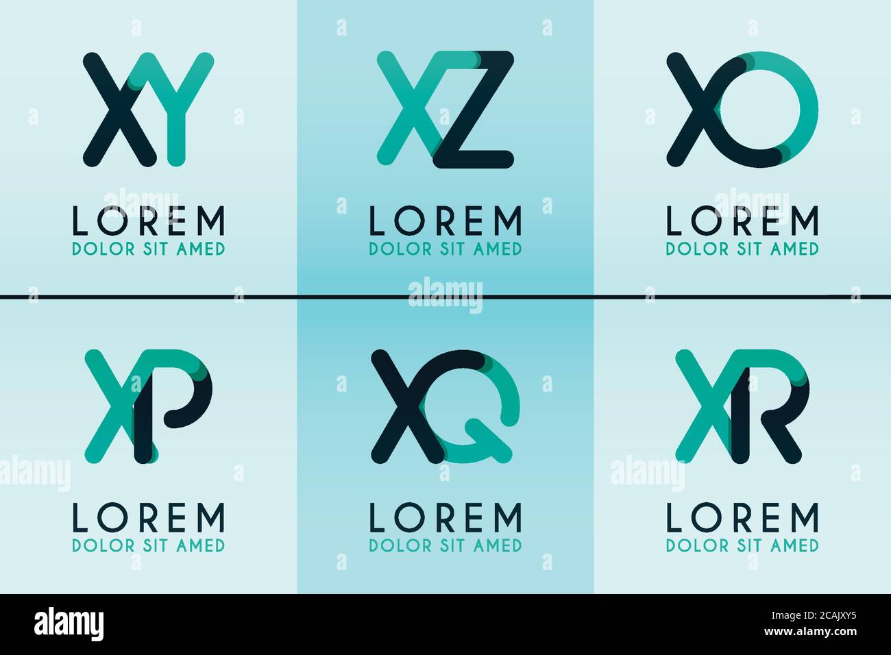 XY Logo Logo für Unternehmen und Unternehmen.XZ Vorlage Logo für Poster. XO Logo Illustration kann für Websites sein. XP-Logo für soziale Medien. XQ-Logo Stock Vektor