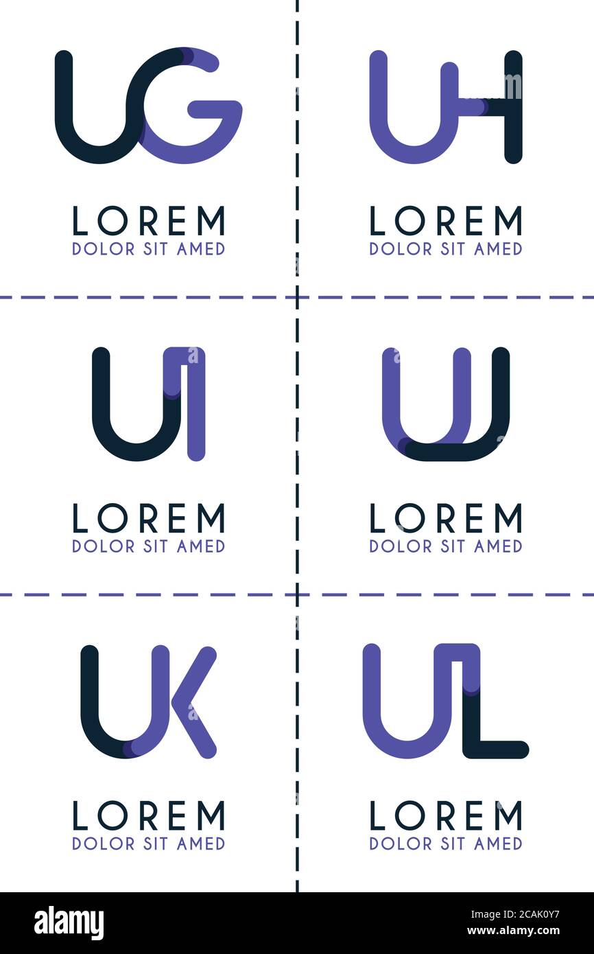 UG Logo Logo für Unternehmen und Unternehmen.UH Vorlage Logo für Poster. UI-Logo-Illustration kann für Websites sein. UJ-Logo für soziale Medien. UK-Logo Stock Vektor
