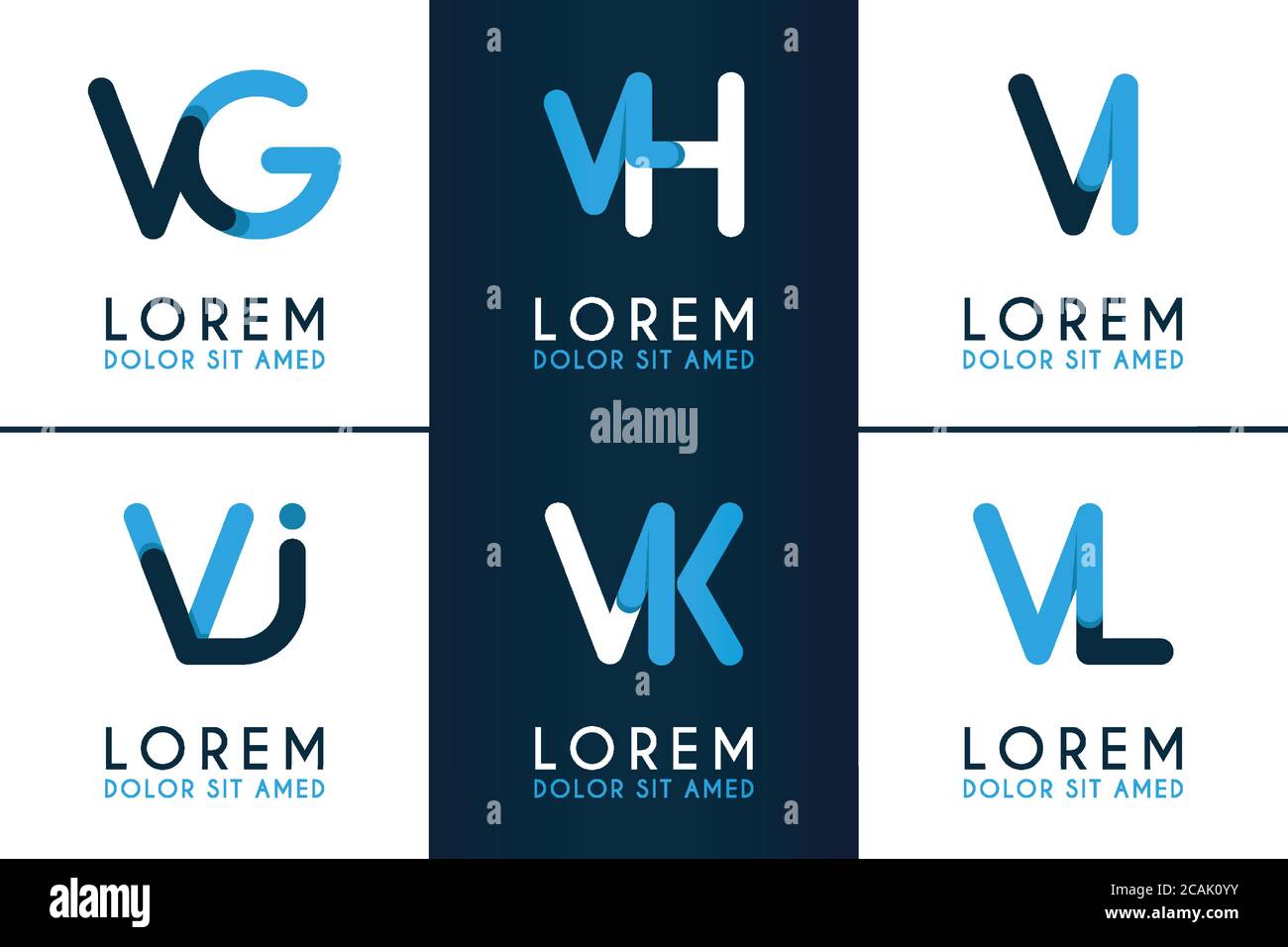 VG Logo Logo Logo für Unternehmen und Unternehmen.VH Vorlage Logo für Poster. VI Logo Illustration kann für Websites sein. VJ-Logo für soziale Medien. VK-Logo Stock Vektor