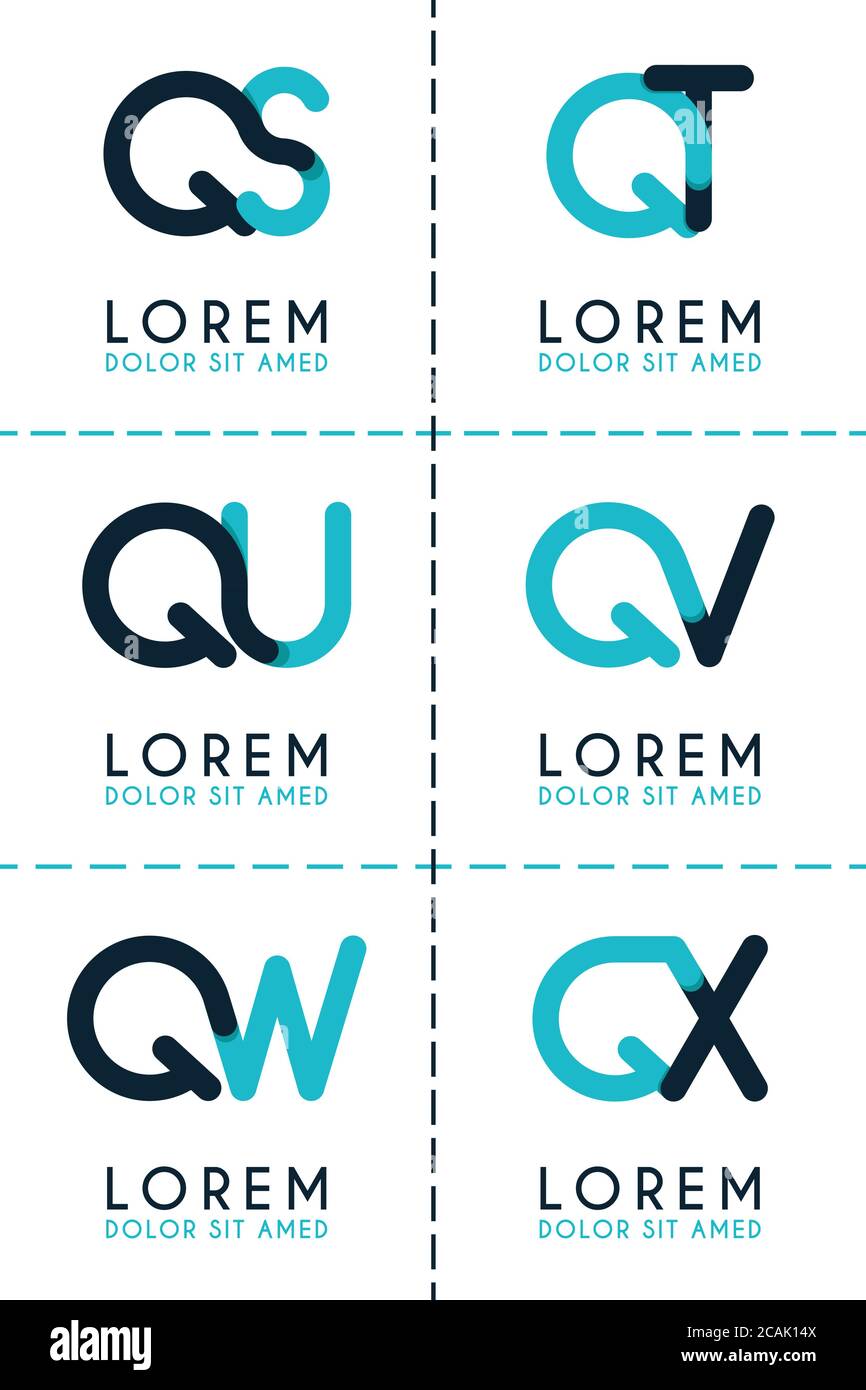 QS Logo Logo für Unternehmen und Unternehmen.QT Vorlage Logo für Poster. QU Logo Illustration kann für Websites sein. QV-Logo für soziale Medien. QW-Logo Stock Vektor