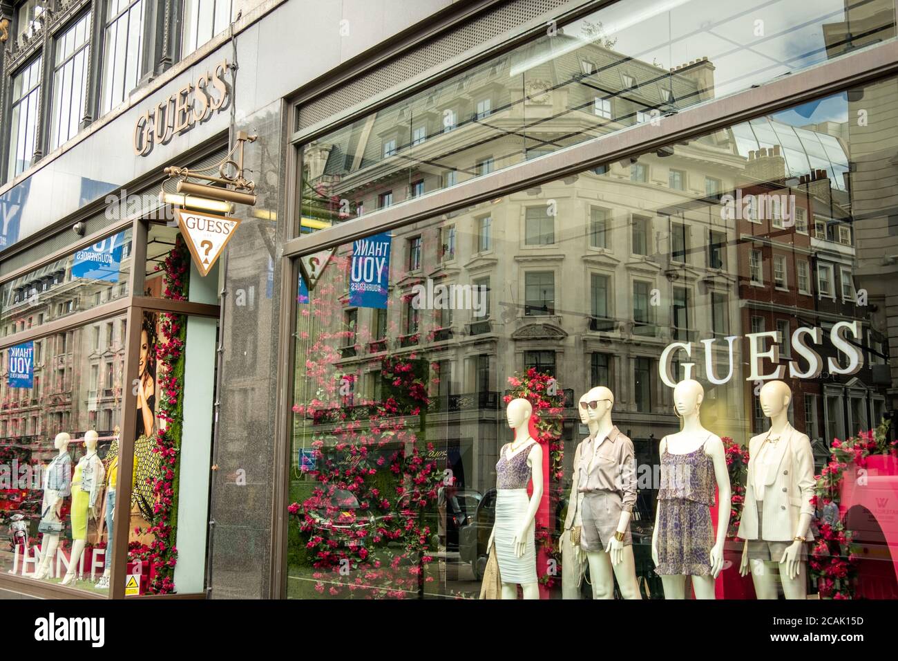 Guess Store in der Regent Street, einer amerikanischen Modemarke Stockfoto