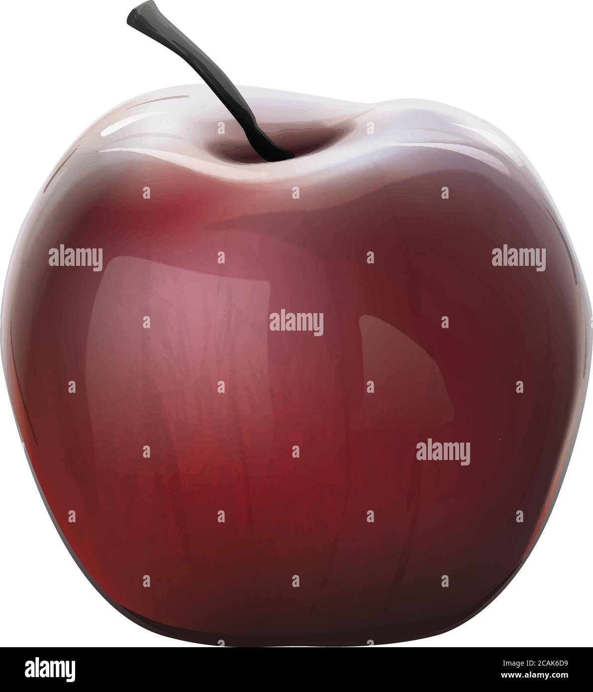 Shiny Red Apple Realistisch Isoliert Vektor Illustration Stock Vektor