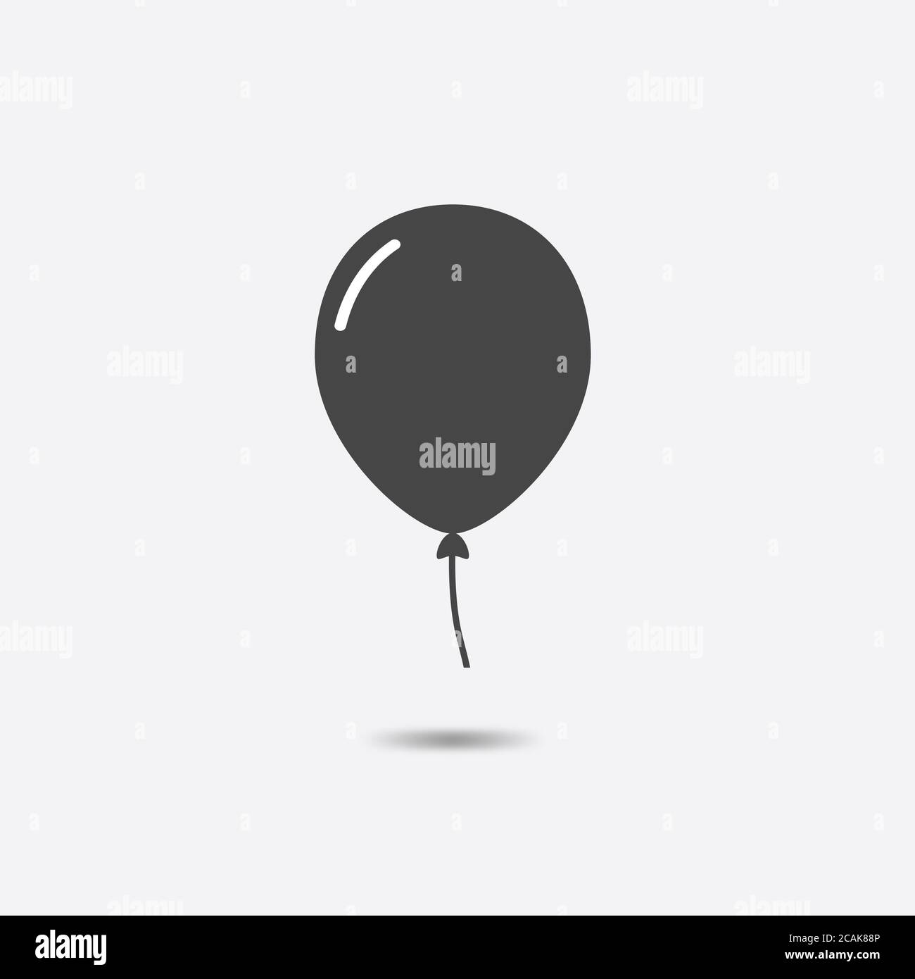 Ballonsymbol auf grauem Hintergrund Stockfoto