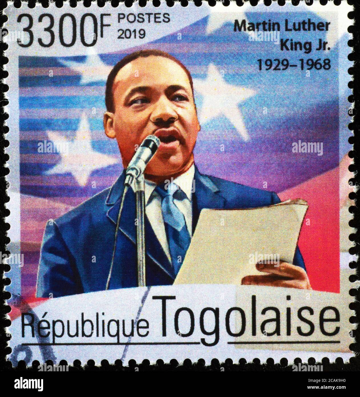 Martin Luther King Jr. auf Briefmarke von Togo Stockfoto