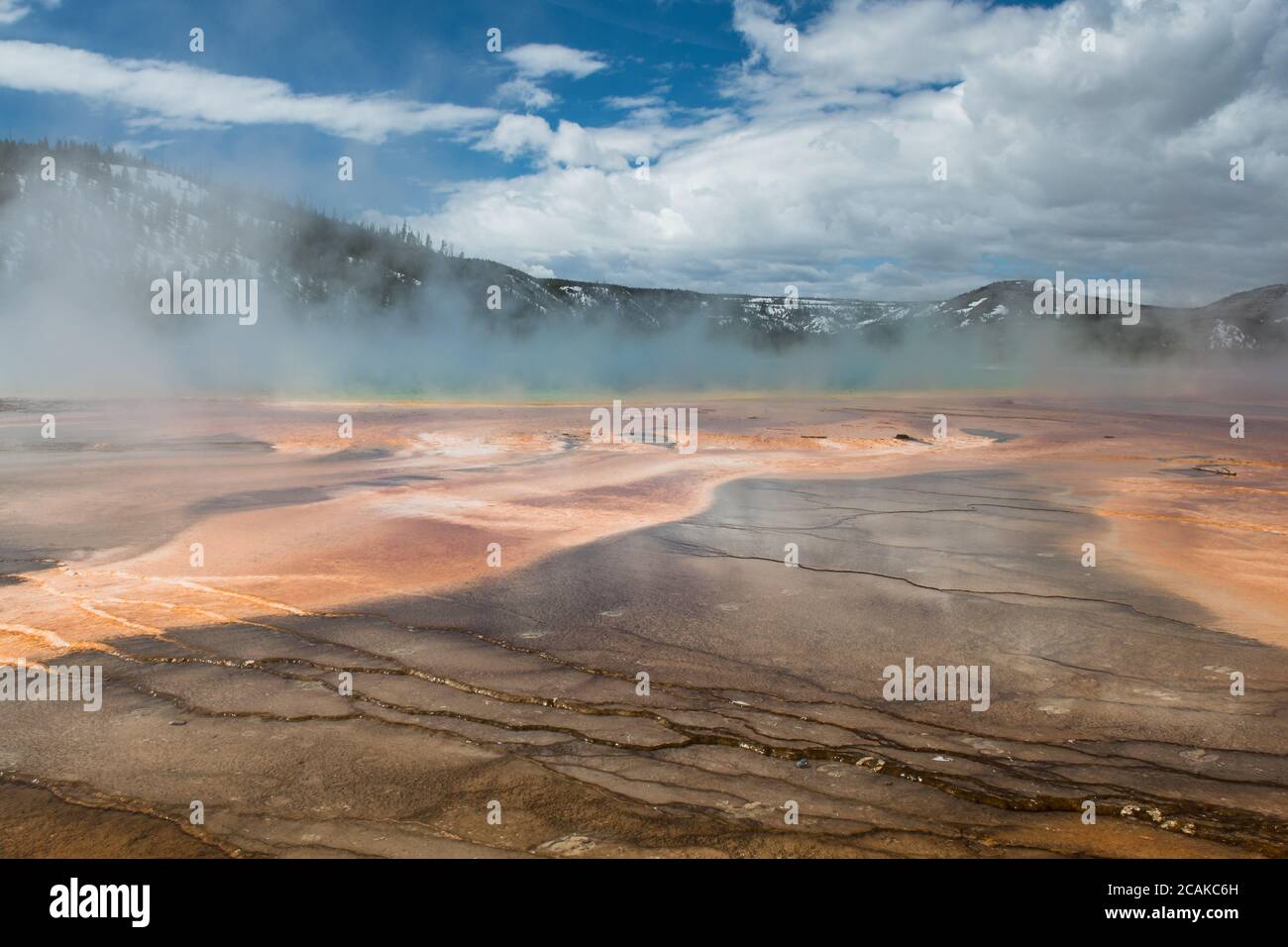 Grand Prismatic Hot Spring im Yellowstone National Park, USA Stockfoto