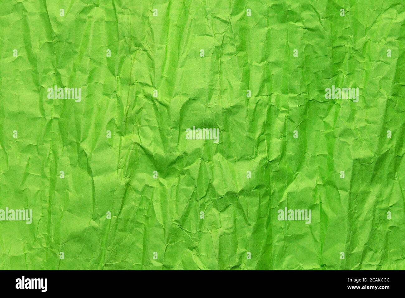 Grün zerknitterte Papiertextur, grunge Hintergrund Stockfoto