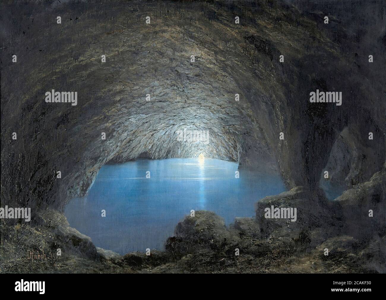 Diefenbach Karl Wilhelm - die Blaue Grotte auf Capri - Deutsche Schule - 19. Und Anfang des 20. Jahrhunderts Stockfoto