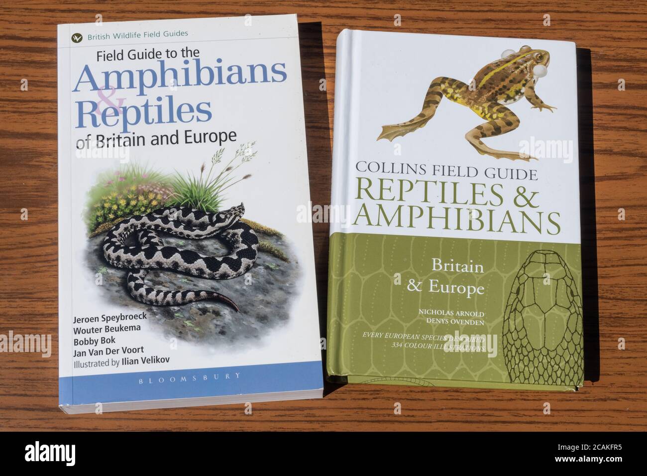 Wildtierbücher, Feldführer, Identifizierung von Amphibien und Reptilien Stockfoto