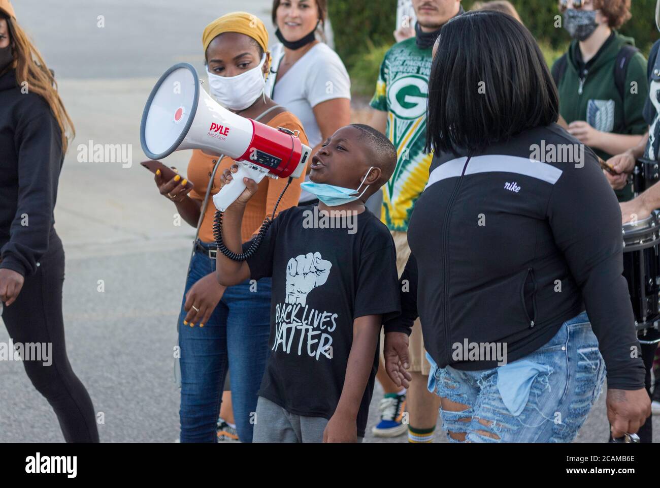 Black Lives Matter protestieren in Milwaukee, Wisconsin Stockfoto